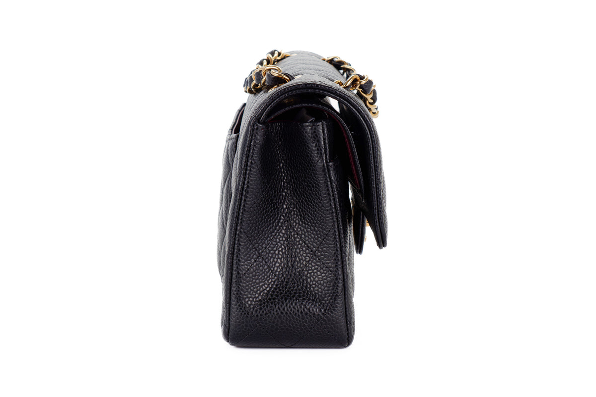 Chanel Small Classic Flap Black Caviar Gold Hardware - view 5