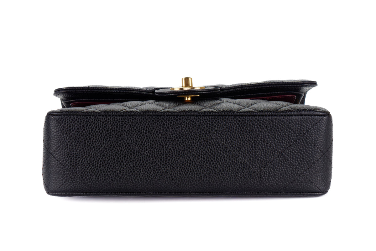 Chanel Small Classic Flap Black Caviar Gold Hardware - view 6
