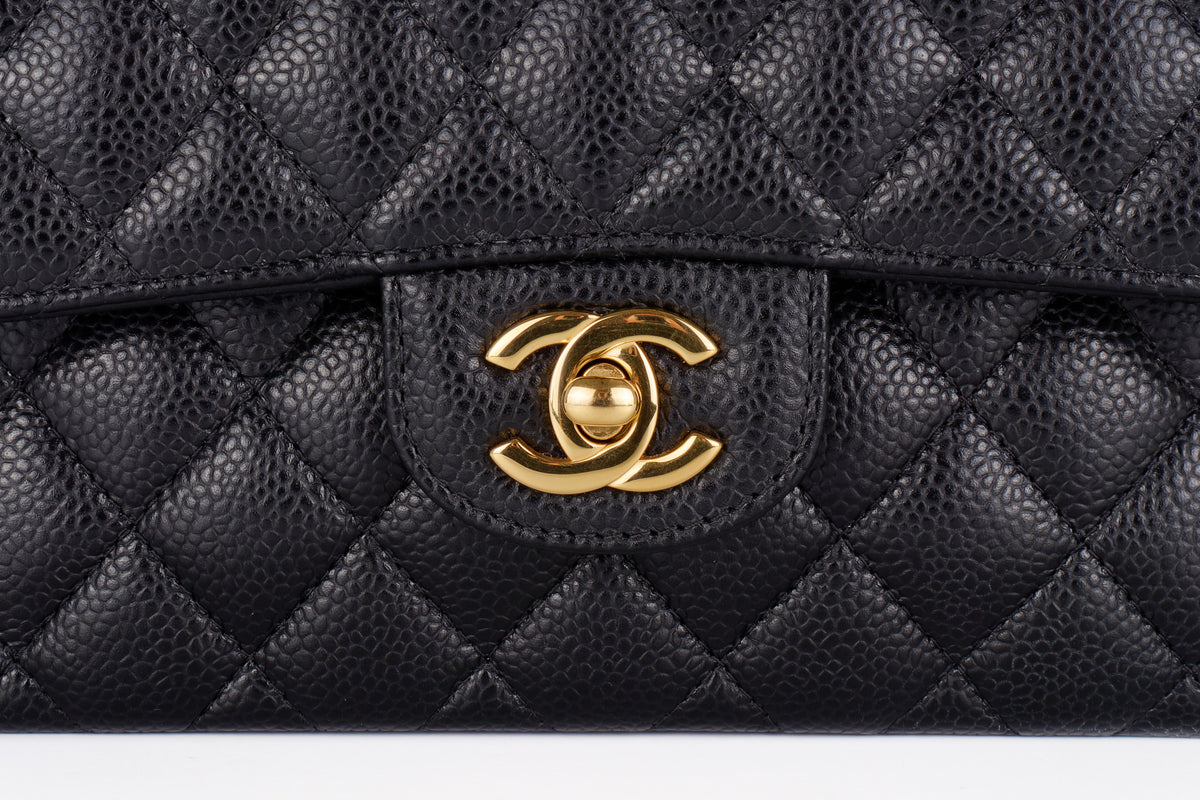 Chanel Small Classic Flap Black Caviar Gold Hardware - view 7