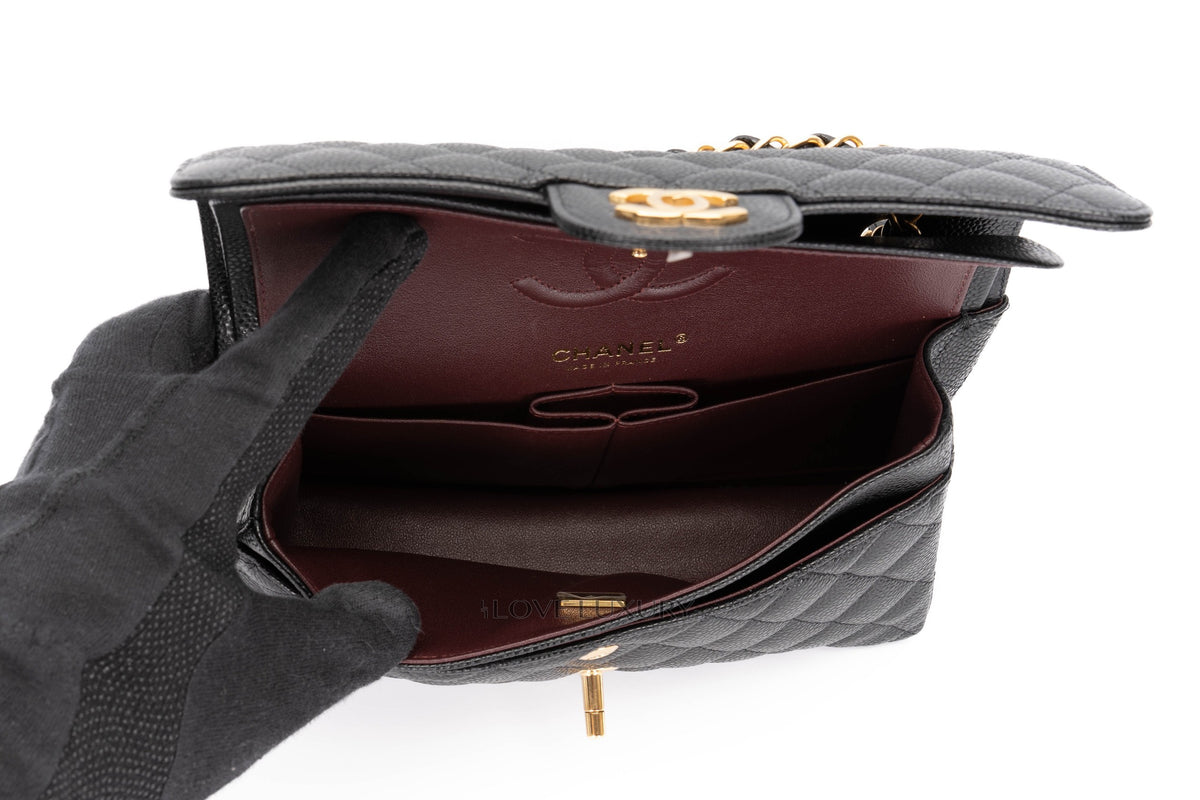 Chanel Small Classic Flap Black Caviar Gold Hardware - view 11