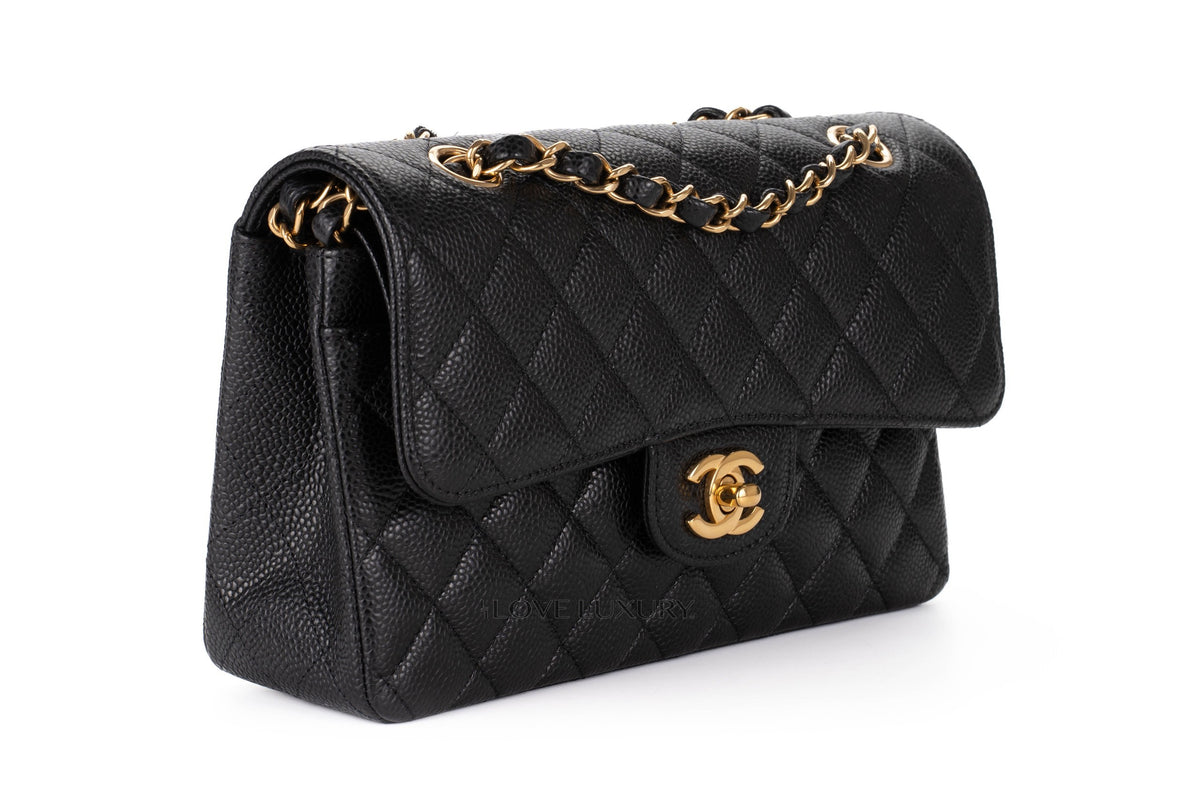 Chanel Small Classic Flap Black Caviar Gold Hardware - view 2