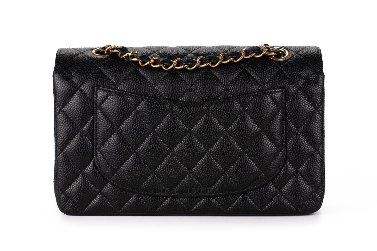 Chanel Small Classic Flap Black Caviar Gold Hardware - view 3