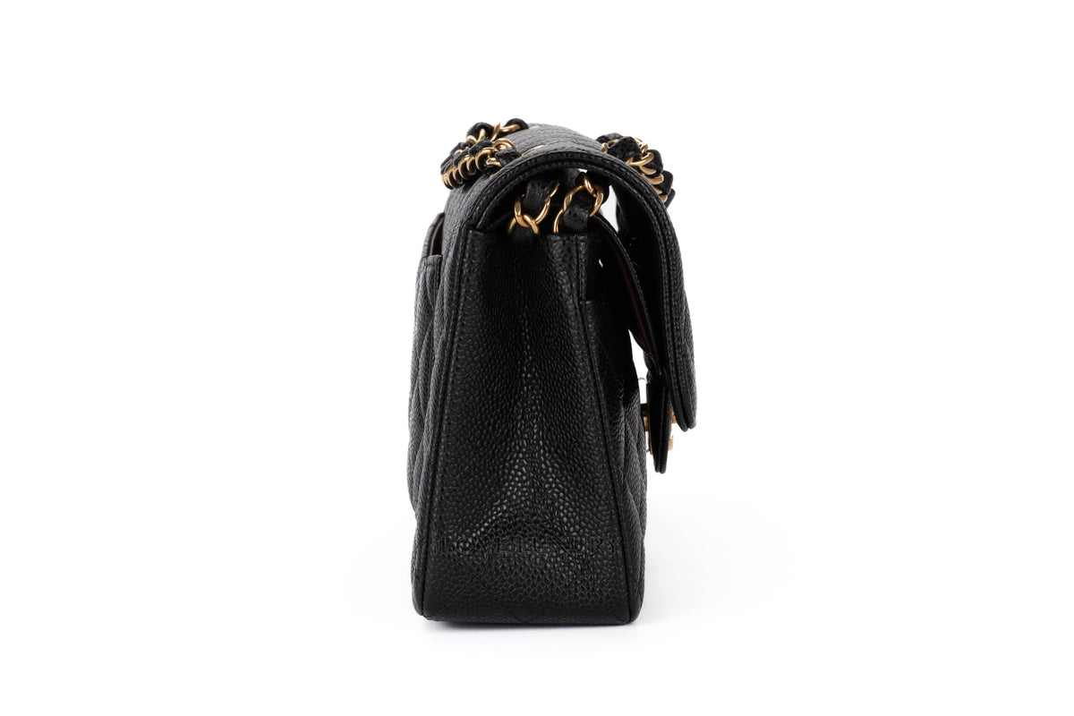 Chanel Small Classic Flap Black Caviar Gold Hardware - view 5