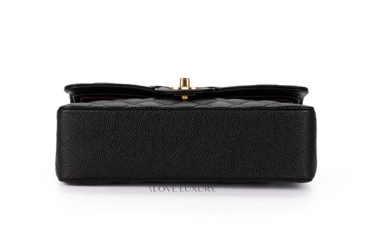 Chanel Small Classic Flap Black Caviar Gold Hardware - view 6