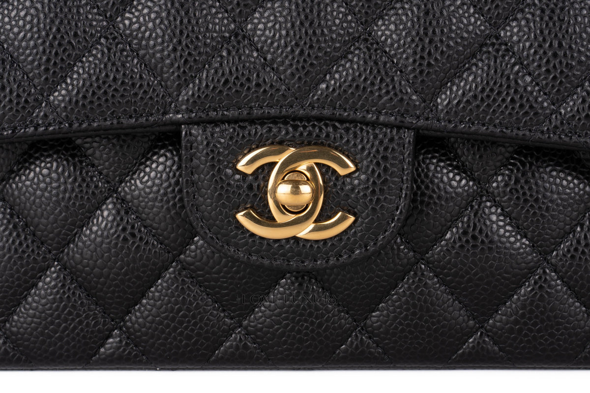 Chanel Small Classic Flap Black Caviar Gold Hardware - view 7