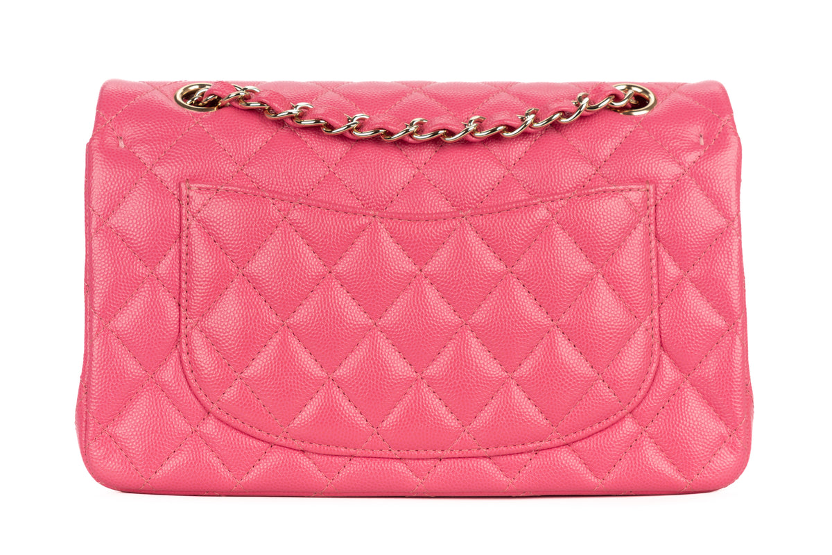 Chanel Small Double Classic Flap Pink Caviar Gold Hardware - view 3