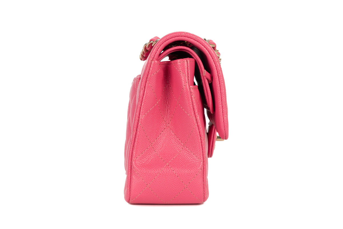 Chanel Small Double Classic Flap Pink Caviar Gold Hardware - view 5