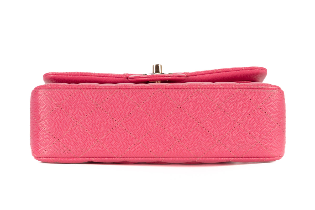 Chanel Small Double Classic Flap Pink Caviar Gold Hardware - view 6