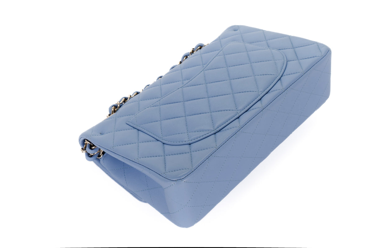Chanel Small Classic Flap Pale Blue Lambskin Light Hardware - view 14