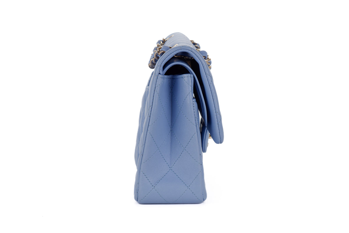 Chanel Small Classic Flap Pale Blue Lambskin Light Hardware - view 5
