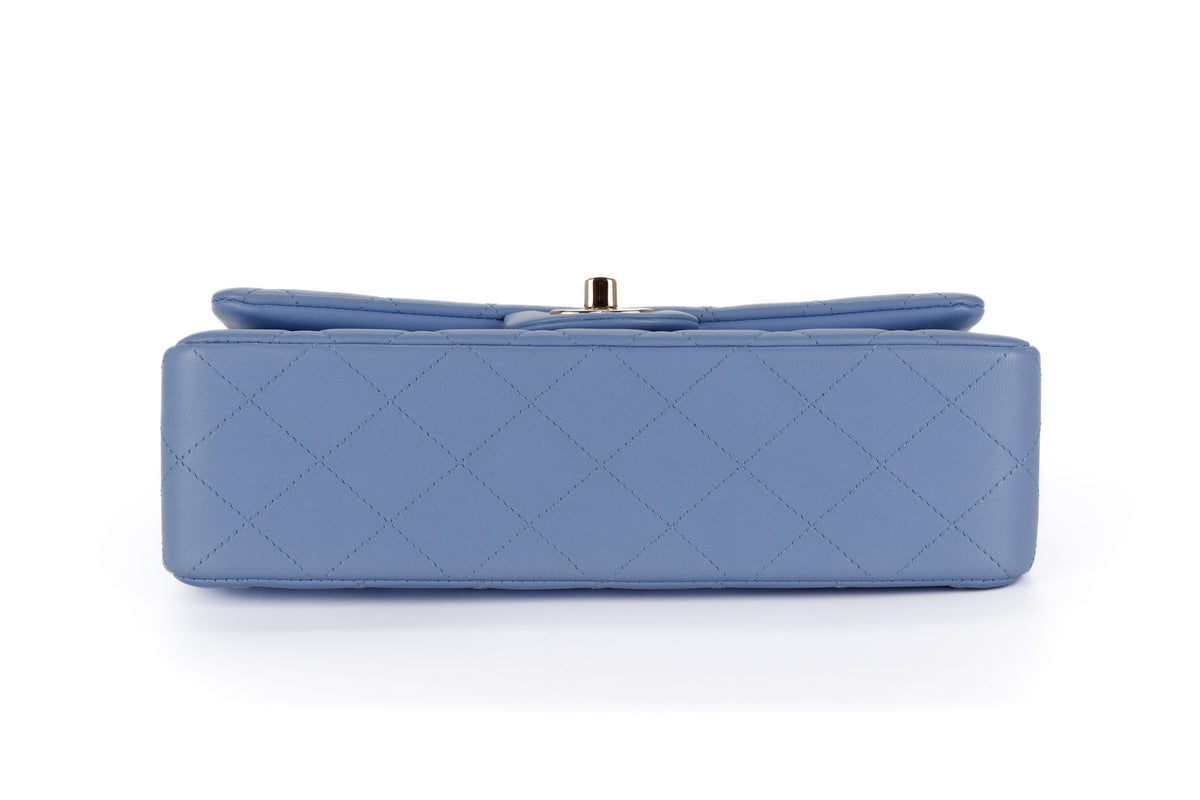 Chanel Small Classic Flap Pale Blue Lambskin Light Hardware - view 6