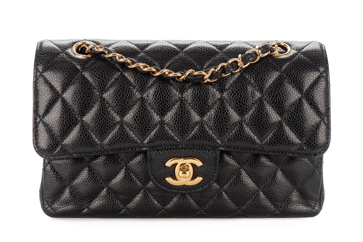 Chanel Small Double Classic Flap Black Caviar Gold Hardware - view 1