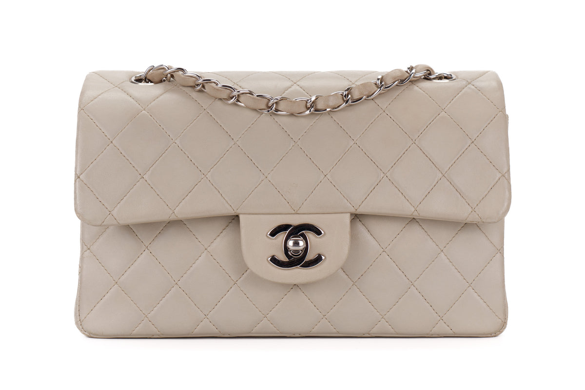 Chanel Small Classic Flap Vintage Light Grey Silver Hardware - view 1