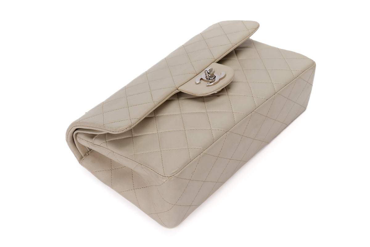 Chanel Small Classic Flap Vintage Light Grey Silver Hardware - view 13