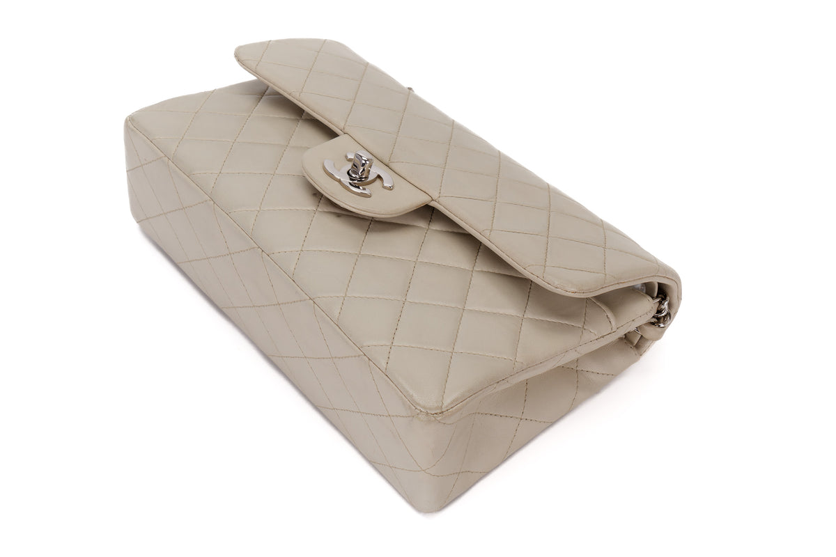 Chanel Small Classic Flap Vintage Light Grey Silver Hardware - view 14