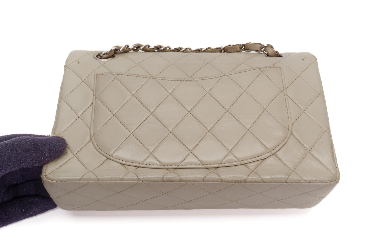 Chanel Small Classic Flap Vintage Light Grey Silver Hardware - view 17