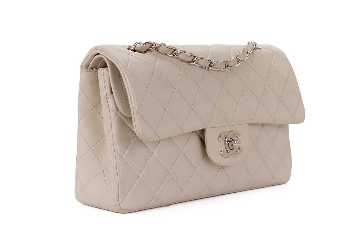 Chanel Small Classic Flap Vintage Light Grey Silver Hardware - view 2