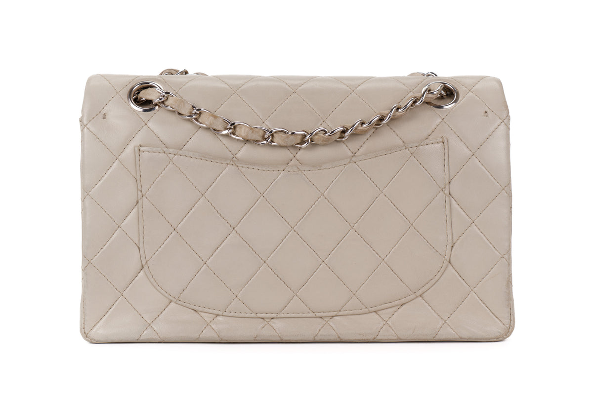 Chanel Small Classic Flap Vintage Light Grey Silver Hardware - view 3