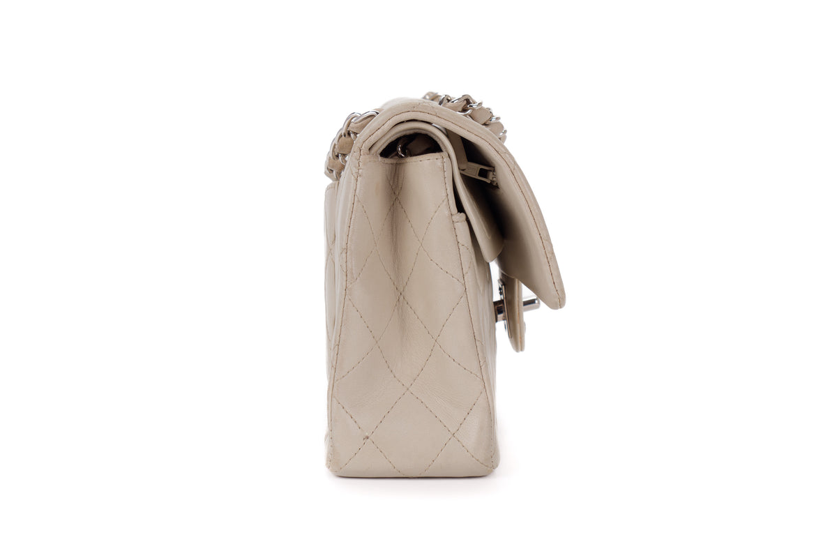Chanel Small Classic Flap Vintage Light Grey Silver Hardware - view 5