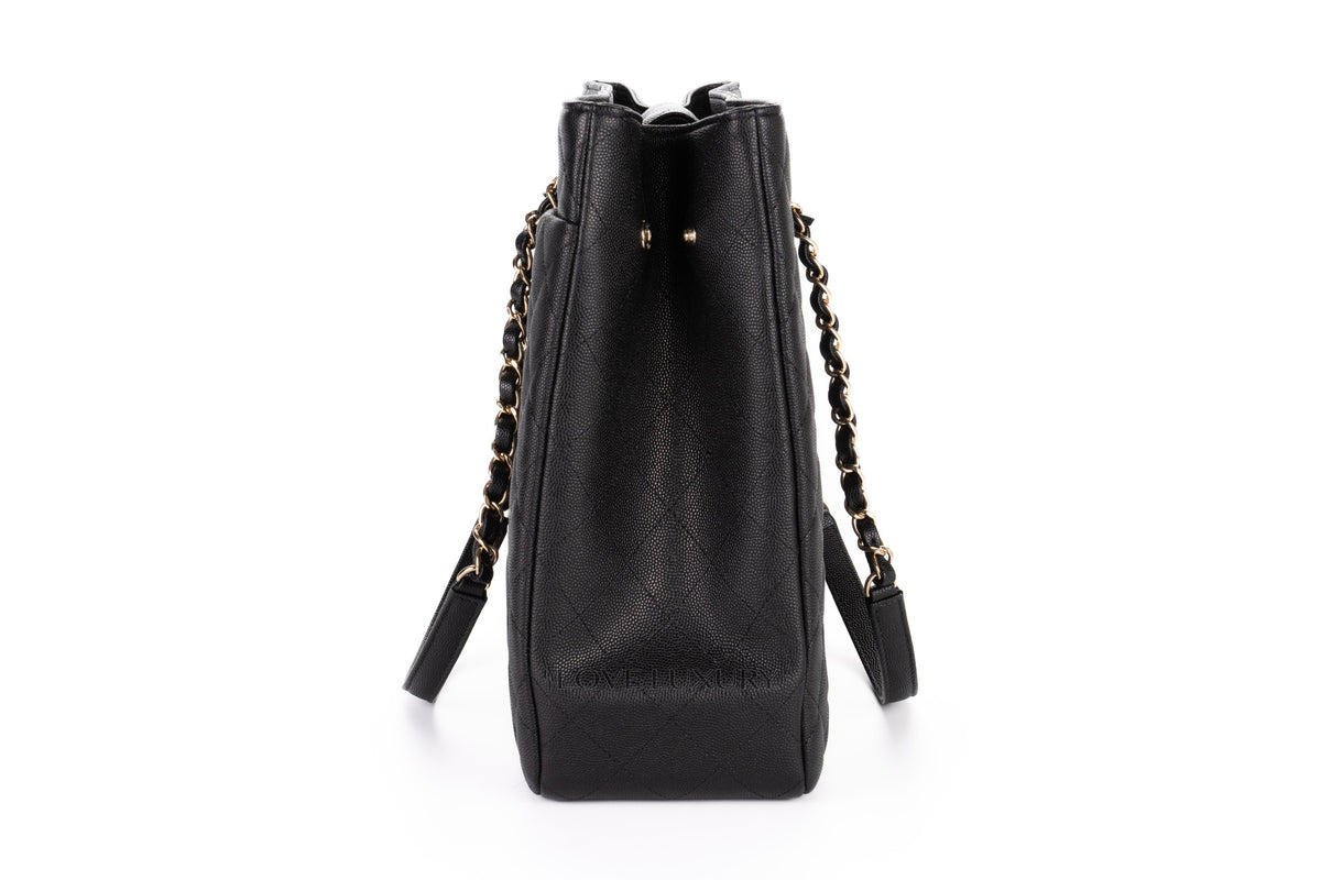 Chanel Tote Timeless Black Caviar Gold Hardware - view 5