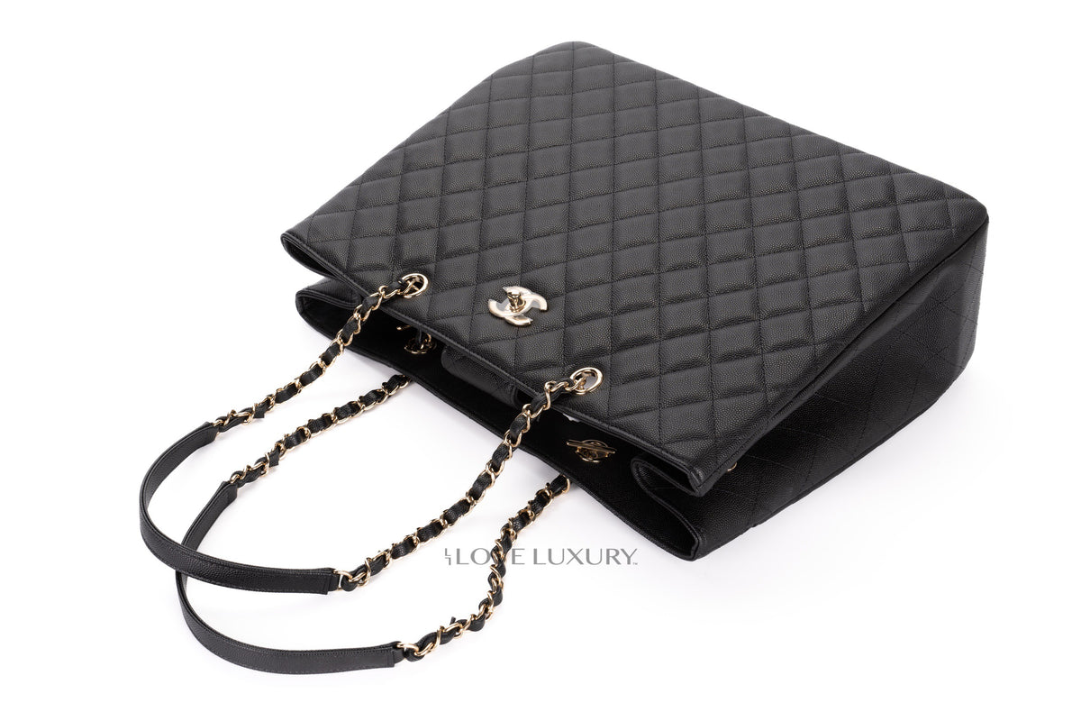 Chanel Tote Timeless Black Caviar Gold Hardware - view 8