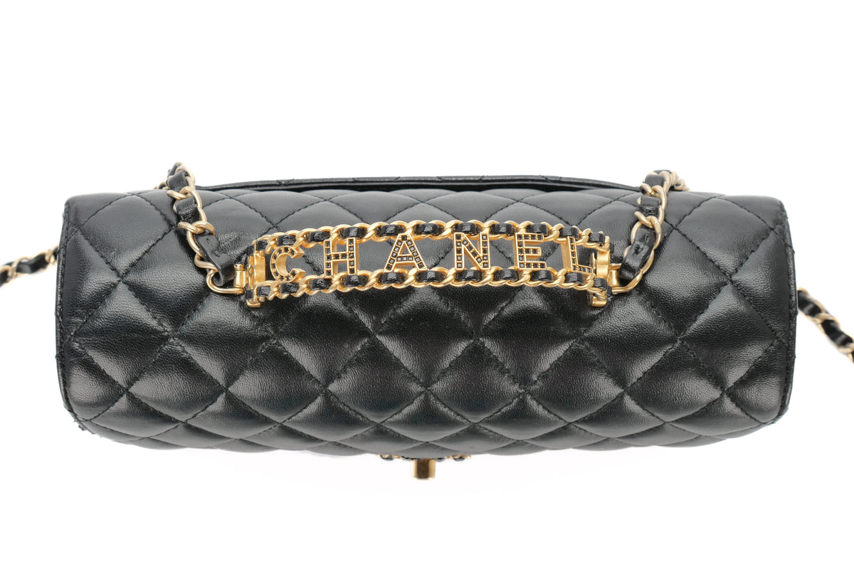 Chanel Classic Flap Top Handle Noir Lambskin Gold Hardware - view 9
