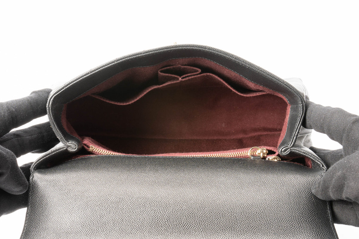 Chanel Medium Coco Handle Black Caviar - view 10