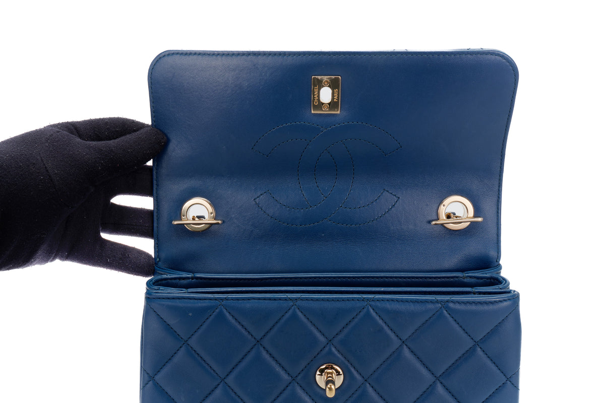 Chanel Trendy Cc Blue Lambskin Light Gold Hardware - view 10