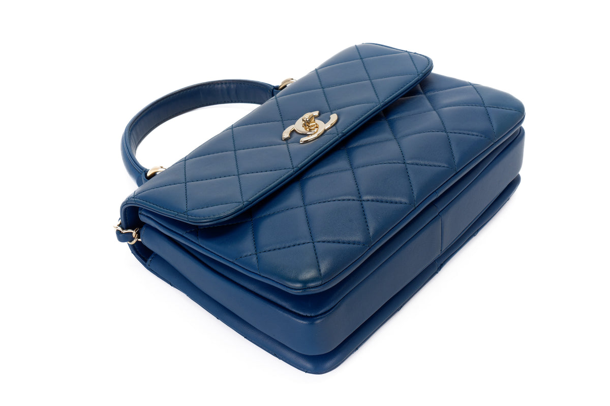 Chanel Trendy Cc Blue Lambskin Light Gold Hardware - view 12