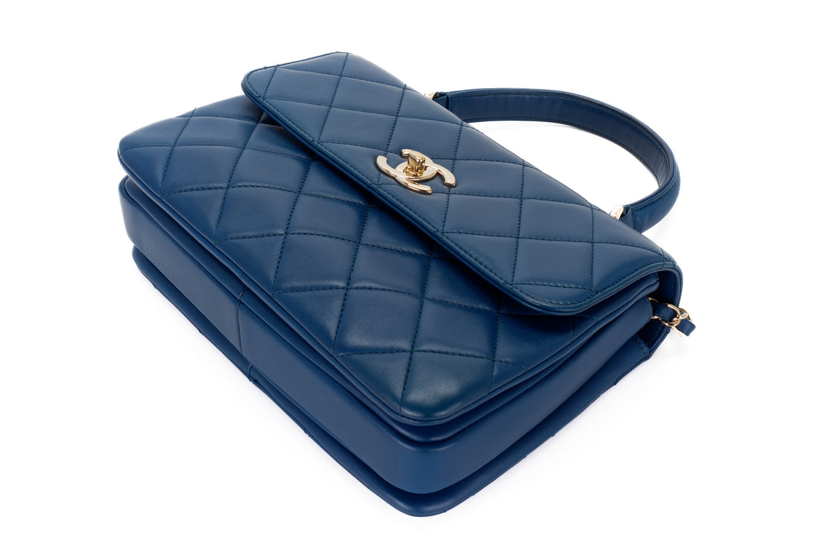 Chanel Trendy Cc Blue Lambskin Light Gold Hardware - view 13