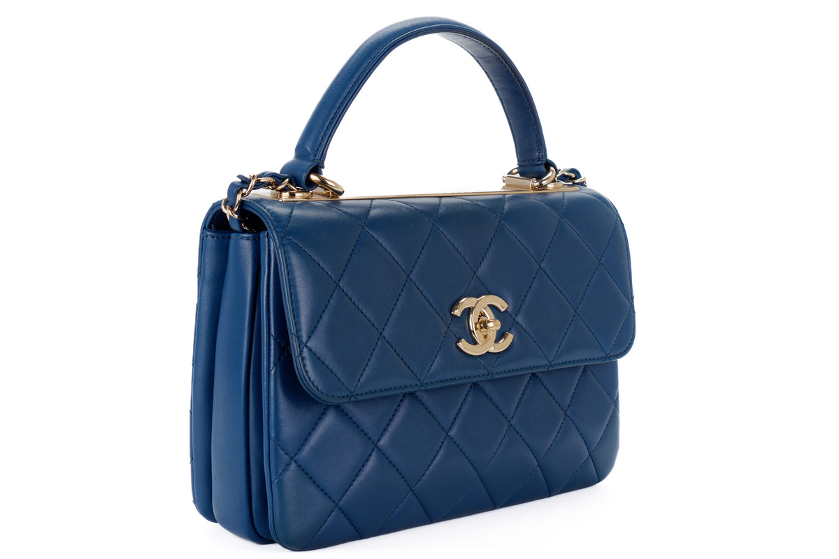 Chanel Trendy Cc Blue Lambskin Light Gold Hardware - view 2