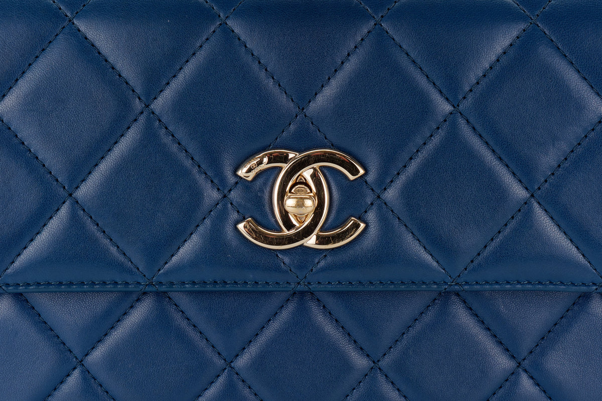 Chanel Trendy Cc Blue Lambskin Light Gold Hardware - view 7