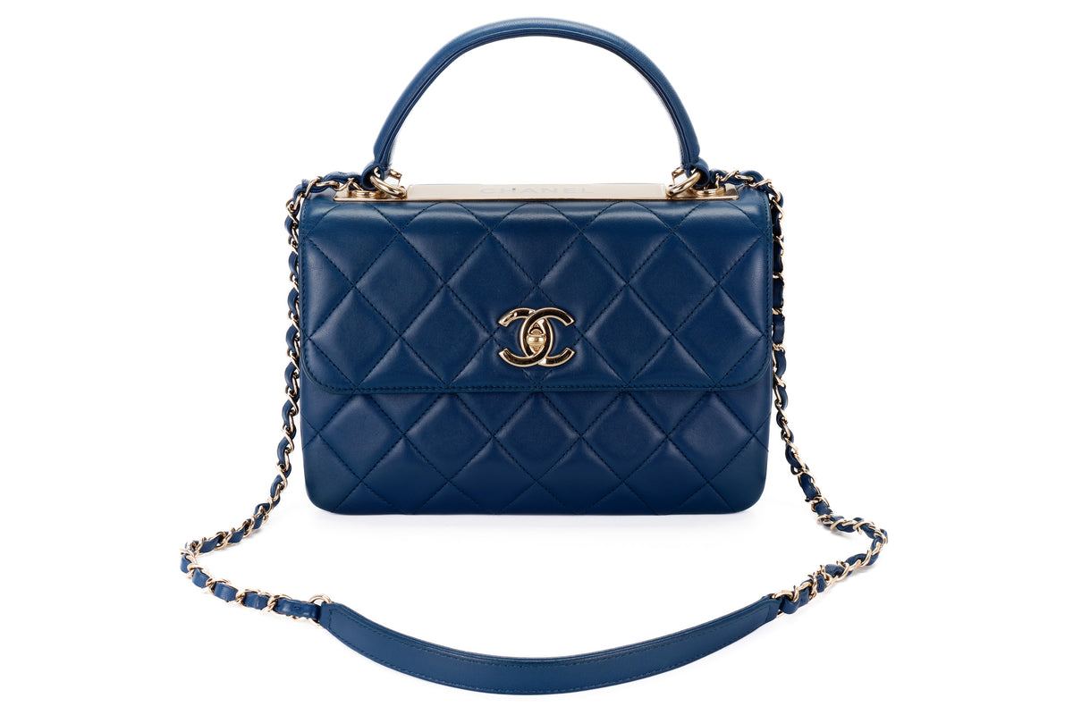 Chanel Trendy Cc Blue Lambskin Light Gold Hardware - view 8