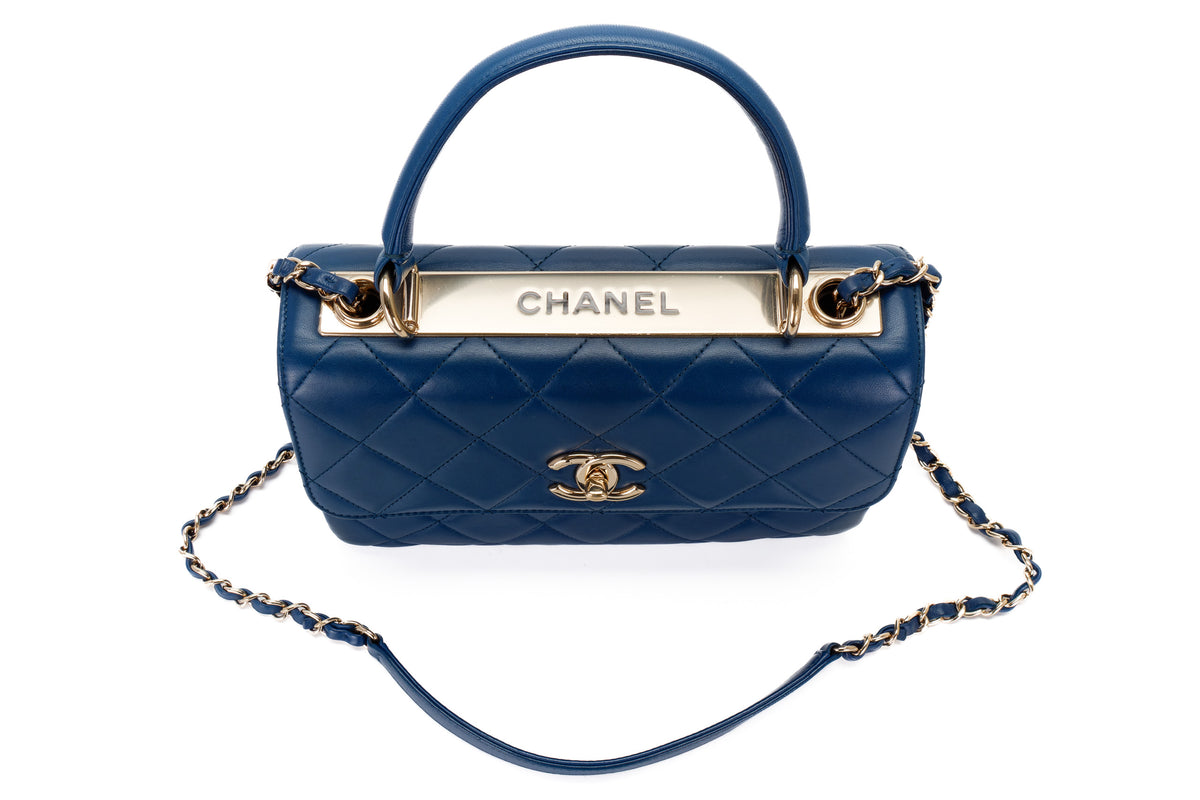 Chanel Trendy Cc Blue Lambskin Light Gold Hardware - view 9