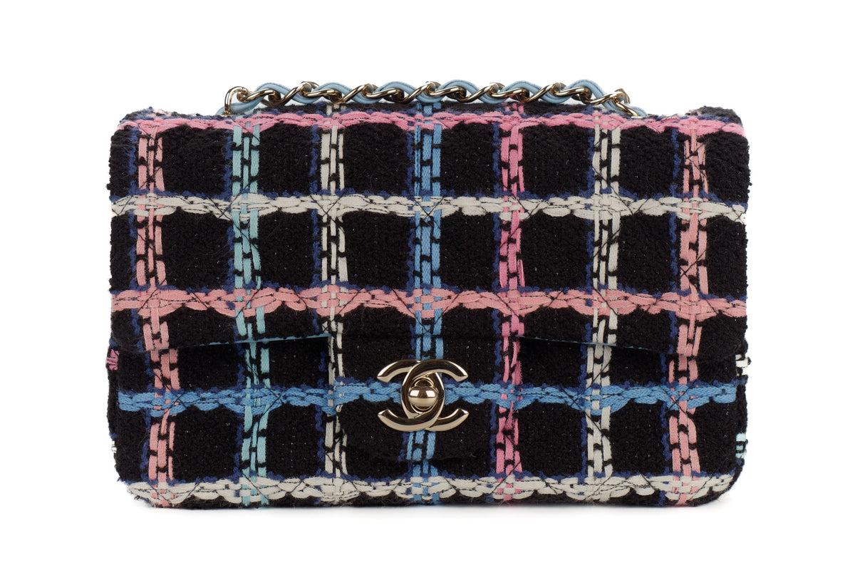 Chanel Mini Rectangular Bag Quilted Multicolour Tweed - view 1