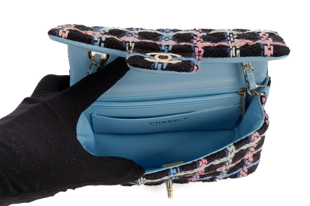 Chanel Mini Rectangular Bag Quilted Multicolour Tweed - view 10