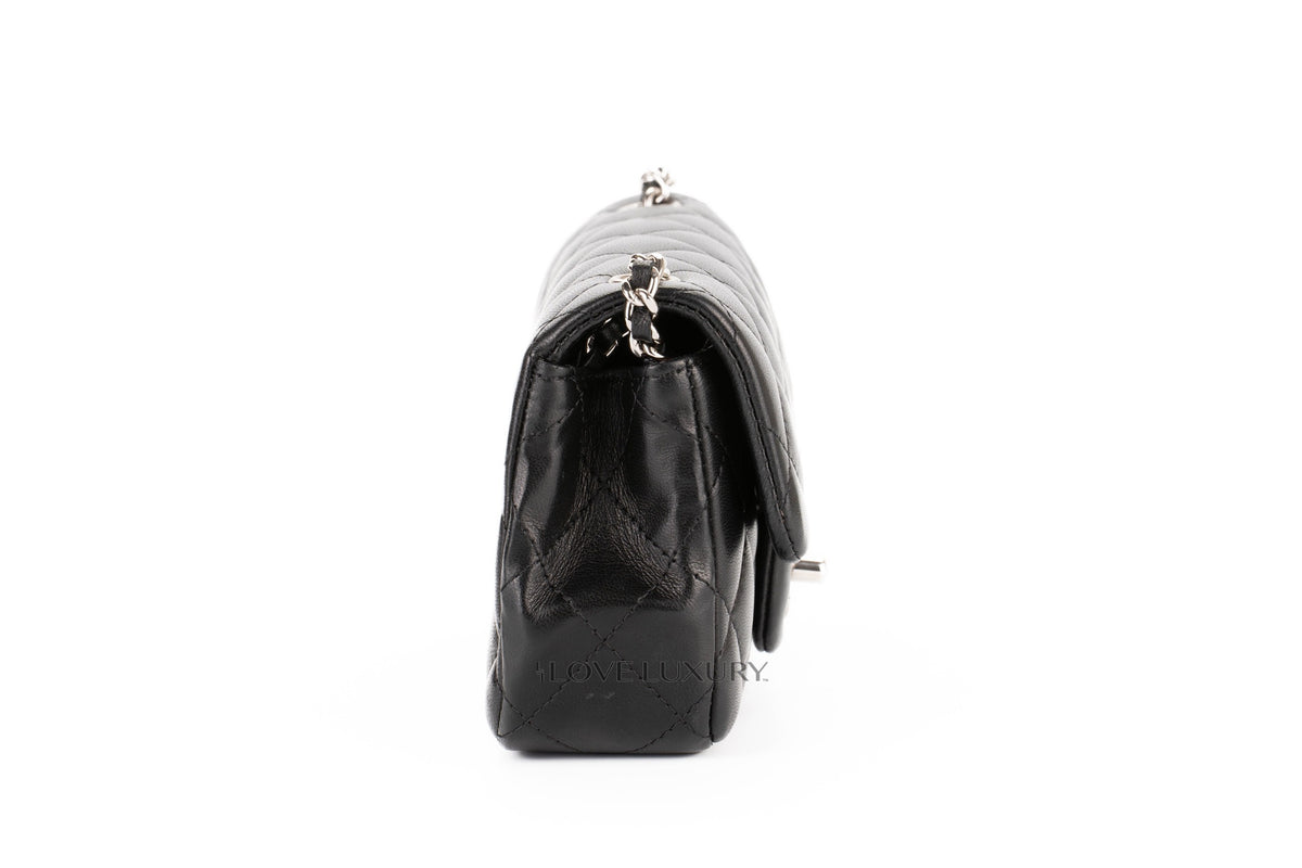 Chanel Mini Rectangular Classic Flap Ultra Black Lambskin Silver Hardware - view 5