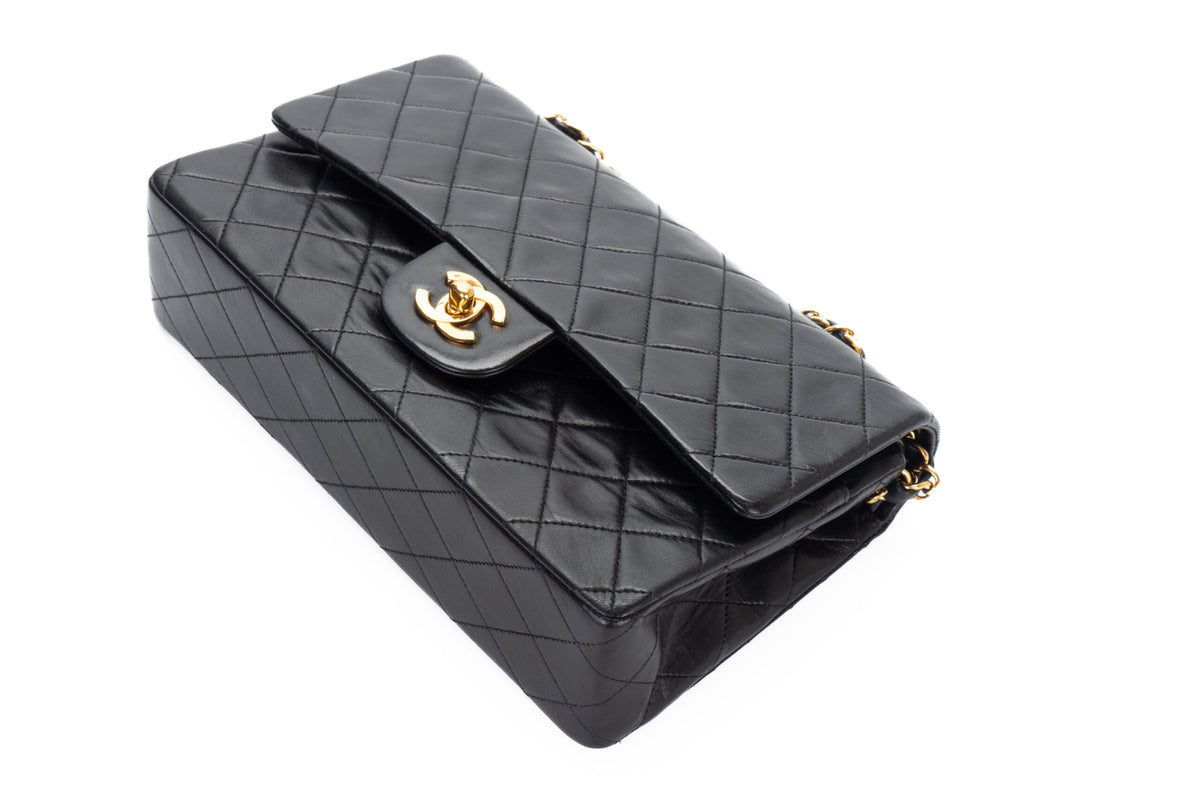 Chanel Medium Classic Flap Vintage Black Lambskin Gold Hardware - view 12