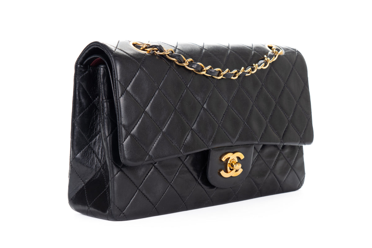 Chanel Medium Classic Flap Vintage Black Lambskin Gold Hardware - view 2