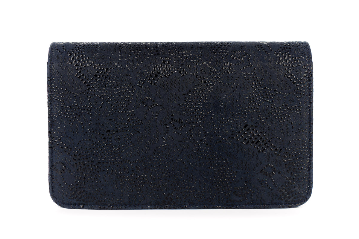 Chanel Wallet On Chain Navy Satin Silver Hardware - view 3