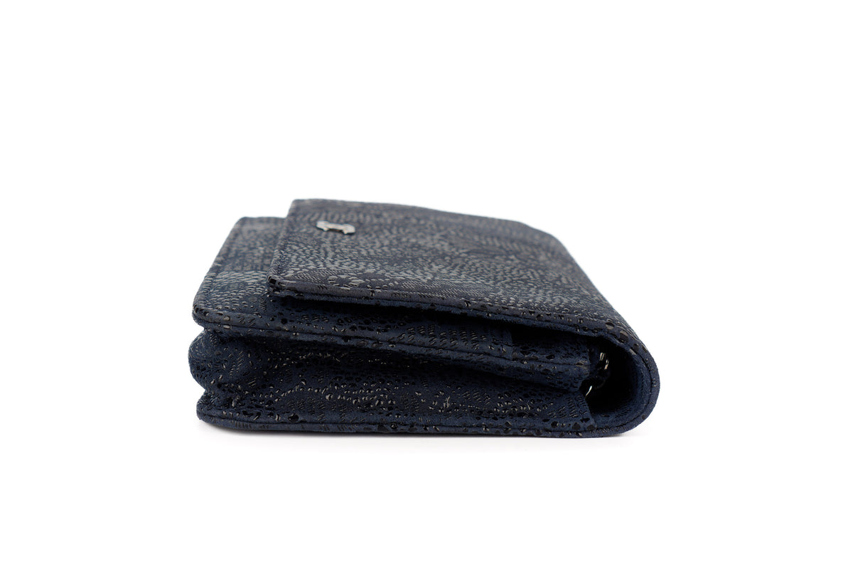 Chanel Wallet On Chain Navy Satin Silver Hardware - view 4