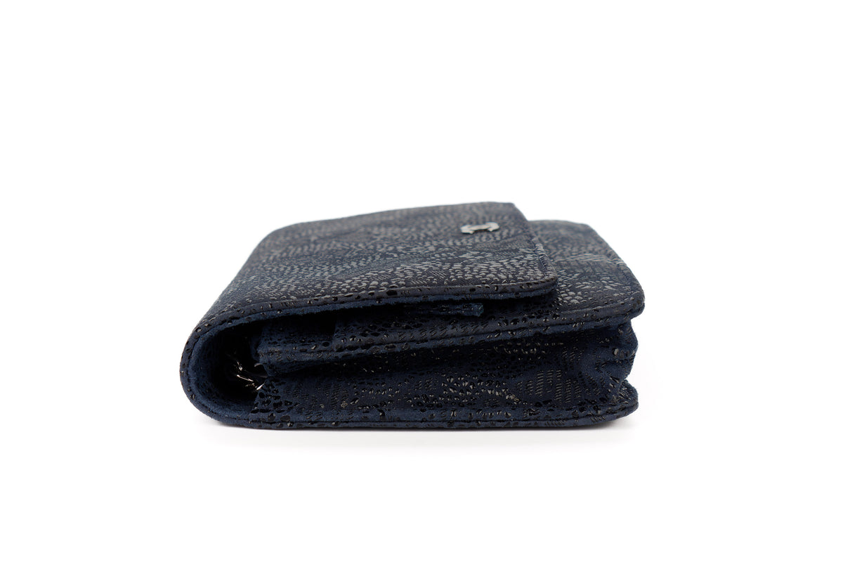 Chanel Wallet On Chain Navy Satin Silver Hardware - view 5