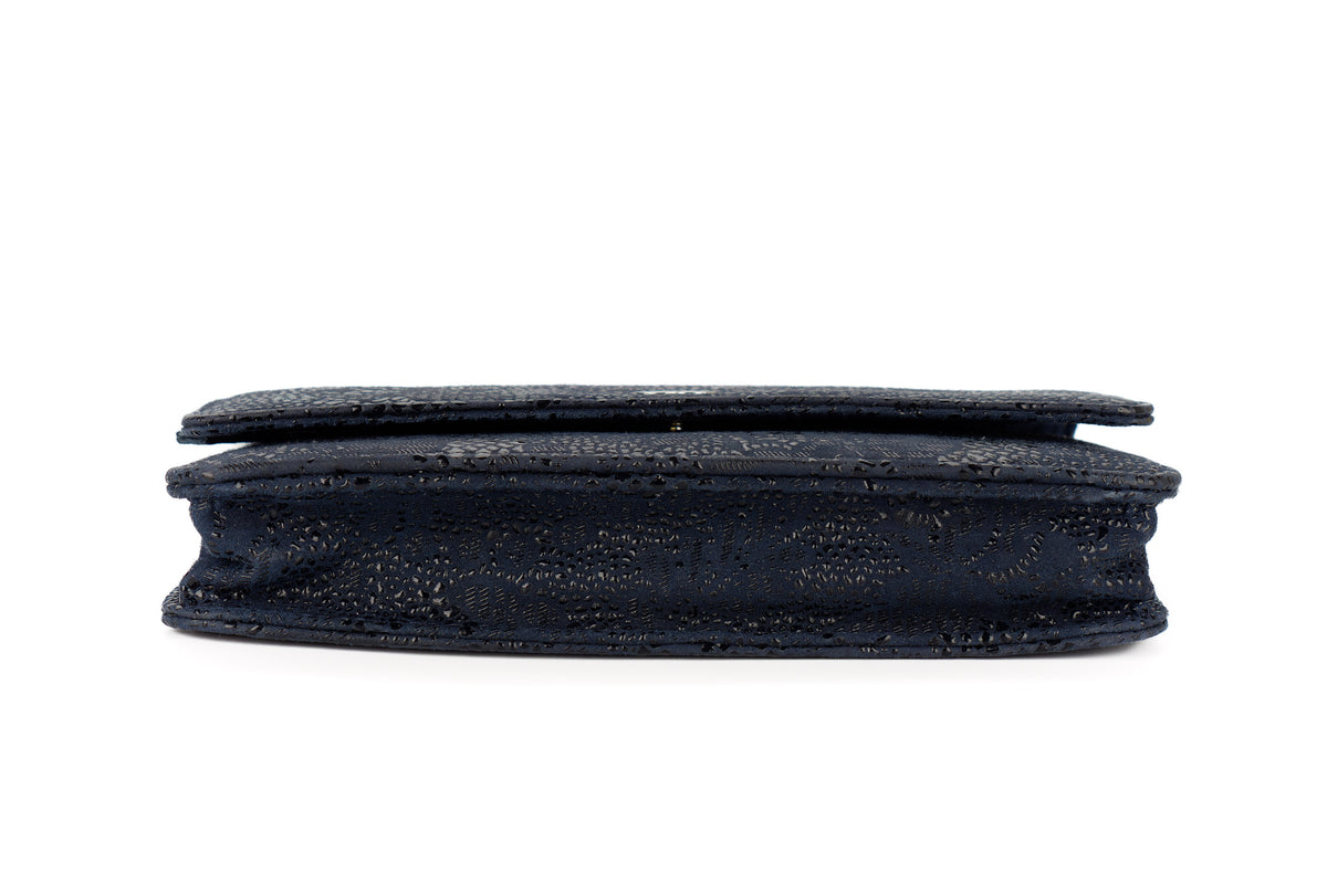 Chanel Wallet On Chain Navy Satin Silver Hardware - view 6
