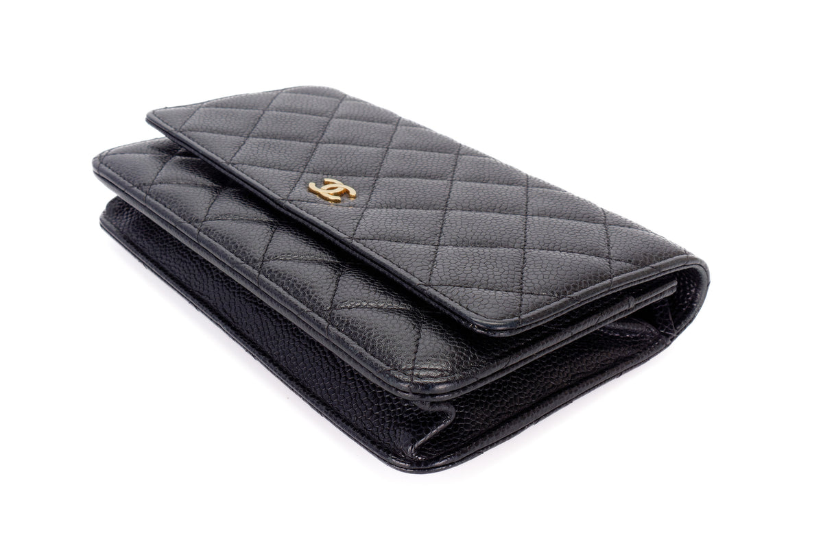 Chanel Wallet On Chain Black Caviar Gold Hardware - view 12