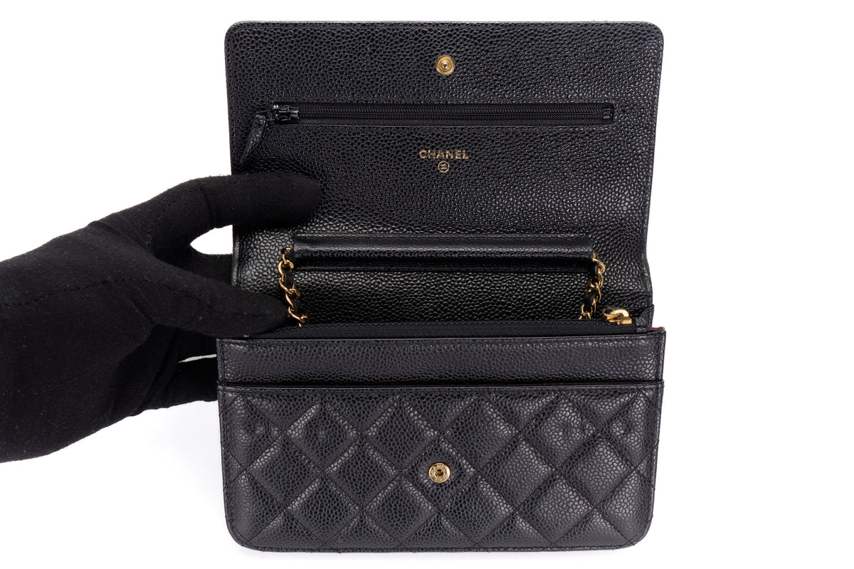 Chanel Wallet On Chain Black Caviar Gold Hardware - view 8