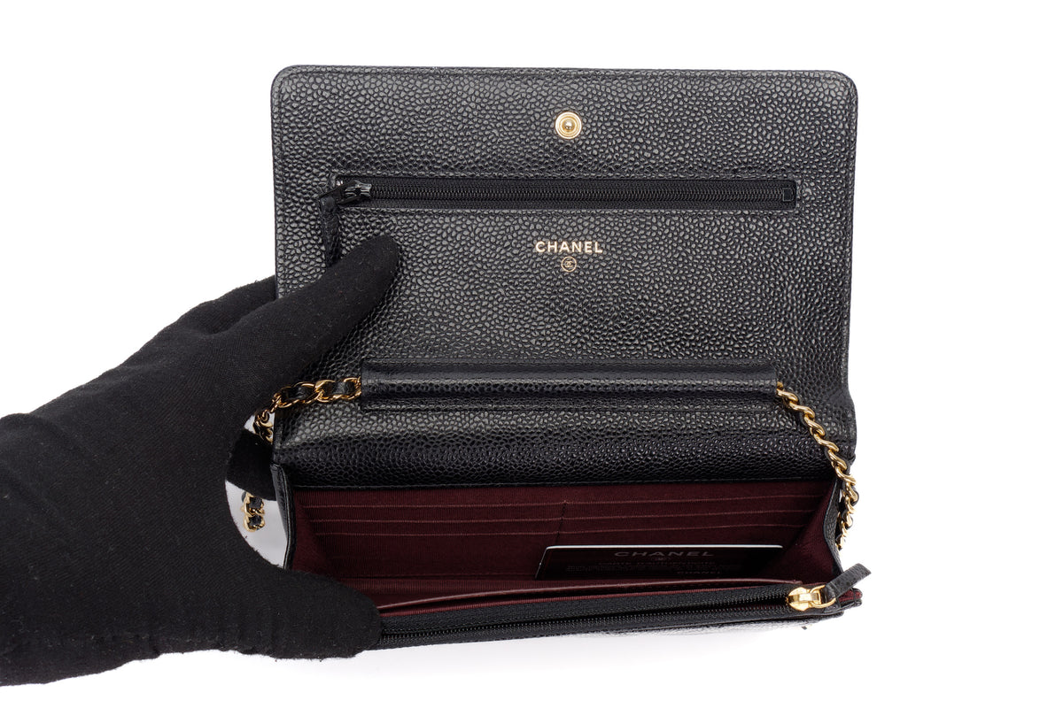 Chanel Wallet On Chain Black Caviar Gold Hardware - view 9