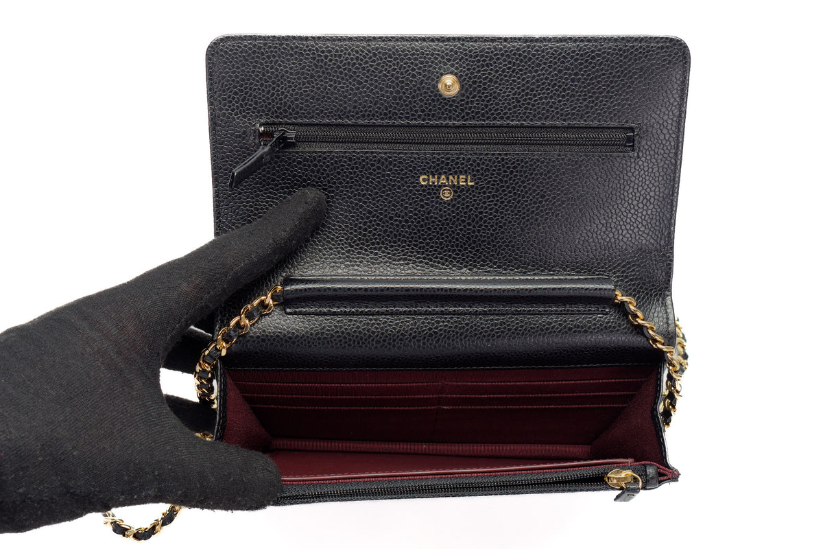 Chanel Wallet On Chain Black Caviar Gold Hardware - view 10