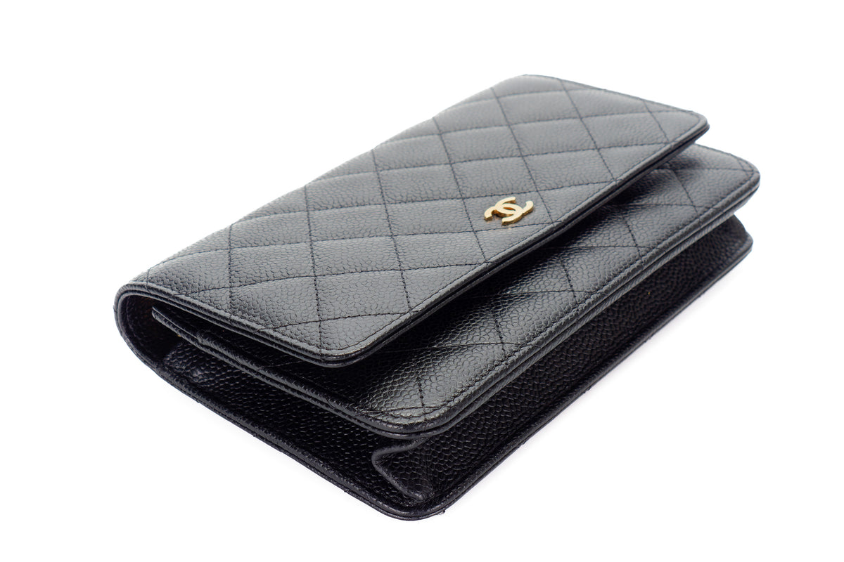 Chanel Wallet On Chain Black Caviar Gold Hardware - view 11