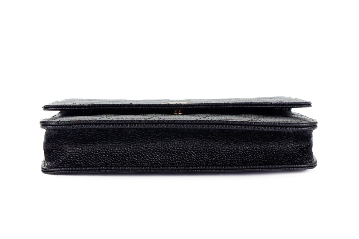 Chanel Wallet On Chain Black Caviar Gold Hardware - view 6