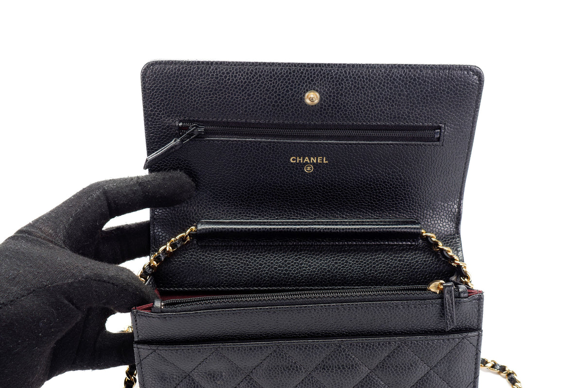 Chanel Wallet On Chain Black Caviar Gold Hardware - view 9